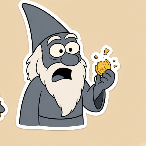 Old Wiz shocked at a coin